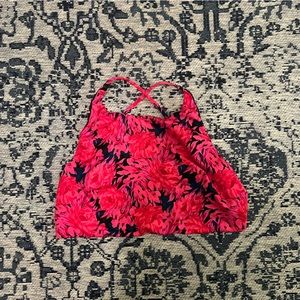 Victoria Secret Pink Floral High Neck Sports Bra Size XL